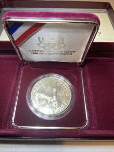 1988-S オリンピック プルーフ シルバー ドル 米国造幣局記念 1 ドル OGP ボックス COA