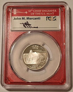 PCGS 2004 S �V���o�[ �A�C�I���B �N�H�[�^�[ �v���[�t PR70 DCAM SF �t���[�� Mercanti �T�C������*