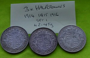 1914-16�N�p����݃n�[�t�N���E�� �W���[�W5���i1910-1936�N�j 42.45g 3���Z�b�g�i�Z�b�g1�j