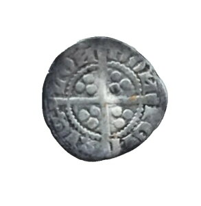 中世のエドワード3世の銀製ハンマー仕上げ半ペニー貨幣(1327-1377年)