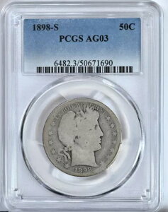 1898-S �o�[�o�[ �n�[�t�_���[ PCGS �O���[�h�R�C�� AG03 �̔����i #6482