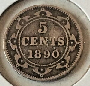 1890�N �j���[�t�@���h�����h 5�Z���g �X�^�[�����O�V���o�[�R�C�� .925 - ���B�N�g���A���� (552)