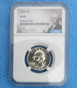 1964�N NGC PF 69 ���V���g�� �V���o�[ �N�H�[�^�[�A�W�F�� �v���[�t 69 �V���o�[ 25 �Z���g �R�C���A�č�