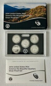 2014年 シルバークォータープルーフセット アメリカ・ザ・ビューティフル 米国造幣局 ボックス/COA OGP