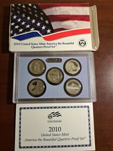 2010年 アメリカ・ザ・ビューティフル クォーター シルバー プルーフセット 米国造幣局 OGP COA