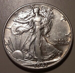 1941-D �f���o�[�~���g US 50�Z���g �E�H�[�L���O�E���o�e�B�E�n�[�t�h�� 90% ��� #21w-3757/PrRm