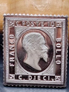 �X�^���v���`�[�t 999 �t�@�C���V���o�[ �V���o�[ Francobollo D'Italia Vittorio 1862-