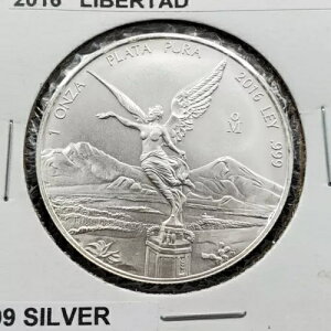 2016 Mo 1 oz Onza Mexico Libertad Gem BU UNC Ley .999 Plata Pura あまり調色されていません
