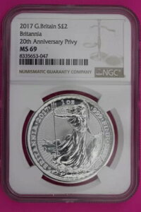 2017 MS 69 �C�M���X ?2 �u���^�j�A 20���N�L�O �v���C�x�[�g NGC �O���[�h1170