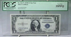 1935B 1�h����ݏؖ����u�X�^�[�m�[�g�v Fr.1611* PCGS VF35PPQ �m�[�R�����g #7695