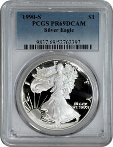 1990N㔼̃AJ Vo[ C[O 1h PCGS PR69 DCAM WF v[t