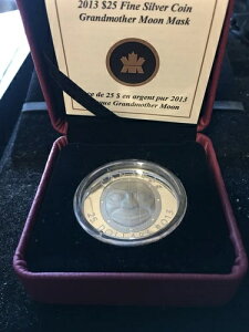 2013年 グランドマザー・ムーン・マスク、RCM 99.99プルーフ 25ドル銀貨