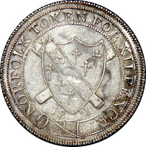 イギリストークンヤーマス銀貨 - レイノルズ 1811 nEF