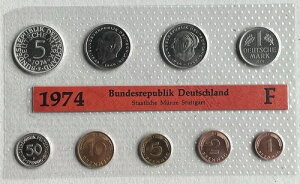���h�C�c���ʃR�C���Z�b�g 1974�N F�v���[�t 1 Pf. 5�}���N �V���o�[�C�[�O���v���[�t DM�I���W�i���p�b�P�[�W [91879-