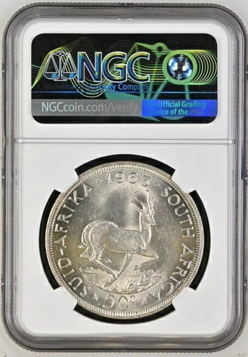 楽天市場】1963年 南アフリカ 50セント銀貨 プレトリア造幣局 NGC MS 