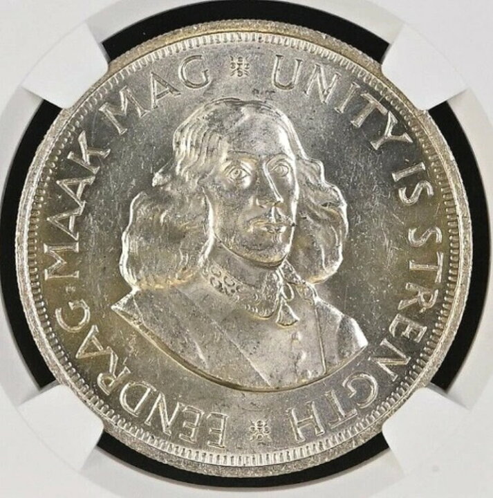 楽天市場】1963年 南アフリカ 50セント銀貨 プレトリア造幣局 NGC MS 