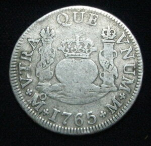 ZALDI2010 - カルロス3世、1765年2レアル、メキシコ、6.57グラム/26mm銀貨