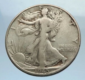 1945年 アメリカ合衆国 ウォーキング・リバティ ハーフドル銀貨 白頭鷲 i71601