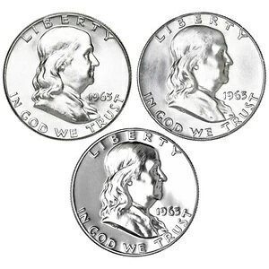 1963�N P D �t�����N���� �n�[�t�_���[ �C���[�Z�b�g �v���[�t��BU 90% �V���o�[ US 3���Z�b�g