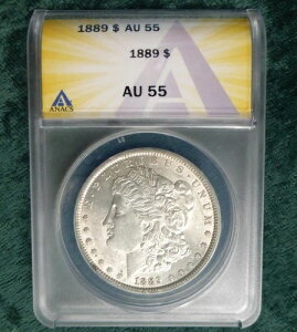 1889 ANACS AU 55 K݁AAJO  1h