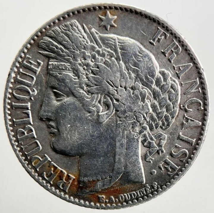 楽天市場】1888年Aフランス1フラン銀貨｜コレクターズグレード : WORLD 