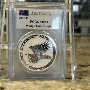 2015年 P オーストラリア シルバー $1 オジロワシ HR メルカンティ PR69 PCGS *0274