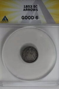 1853 .05 ANACS G 6 ARROWS �n�[�t�_�C���A�V�[�e�b�h���o�e�B�n�[�t�_�C��