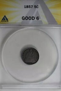 1857 .05 ANACS G 6 �n�[�t�_�C���A�V�[�e�b�h���o�e�B�n�[�t�_�C��