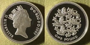 イギリス:1997年 1ポンド銀貨 カメオ プルーフ KM#975a IR10114