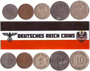 5 DEUTSCHES Reich Coins 1871-1945: �h�C�c�鍑�A���C�}�[���A�i�`�X�h�C�c��ꎟ���E���A��񎟐��E���B