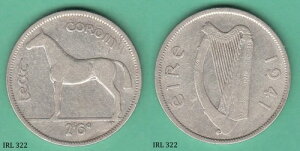 アイルランド 1/2クラウン / 2シリング 6ペンス 1941年銀貨