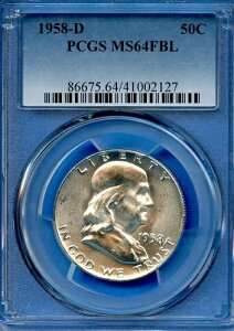 1958 D PCGS MS64FBL tN n[t_[ 50Zg č 1958-D MS-64 FBL