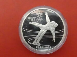 カナダ、20ドル、オリンピックフィギュアスケート、1987年、銀、オリジナル