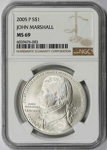 2005-P �W�����E�}�[�V�����ō��ٔ��� ������ �L�O 1�h�� MS 69 NGC