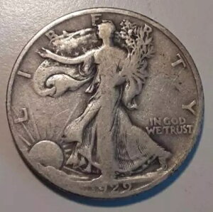 1929-D �f���o�[�~���g US 50�Z���g �E�H�[�L���O ���o�e�B �n�[�t �h�� 90% ��� (#85w-F14)