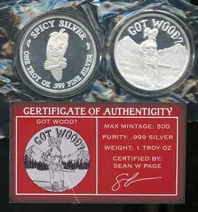 STL Mint Got Wood 1gCIX .999 Vo[ A[gEh COAt 蔭s 500