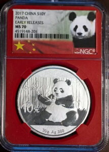 2017 S10Y �V���o�[ �`���C�j�[�Y�p���_ MS 70 ���������[�X NGC # 4519148-201+ �{�[�i�X