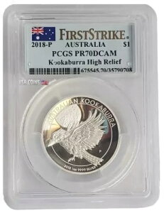 2018 1�I���X �V���o�[ $1 �I�[�X�g�����A KOAKABURRA PCGS PF70DCAM FS �n�C�����[�t�R�C���B