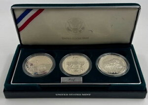 1994年 アメリカ退役軍人記念 3枚セット シルバードル プルーフ コイン(箱・鑑定書付き)