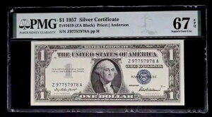 1957N 1h⌔ VAԍ Z97757978A ZAubN PMG 67 EPQ Supurb
