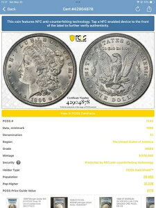 1896�N 1�h�� �����K����� PCGS MS 63 42904878 �u�����A���g�A���T�[�L�����[�g