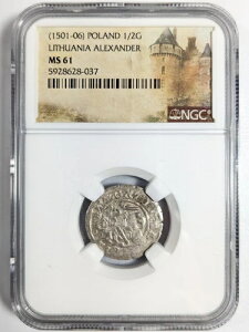 Alexander Jagiellon |[h Vo[ 1/2 ObVF NGC MS 61 gAjA z[X}