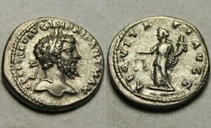 本物の古代ローマ銀貨デナリウス セプティミウス セウェルス アエクイタス ラオディキア