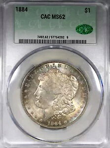 1884年 モルガン・ダラー CAC MS62 アルバムトーンコイン 魅力的