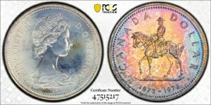 C093 �J�i�_ 1973 �N �V���o�[ �_���[ R.C.M.P. �Z���e�j�A�� KM-83 PCGS SP66 ���ꂢ�ȐF���ł��B