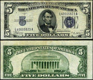 FR. 1652 $5 1934-B ��ؖ��� �~���[�� L-A �u���b�N VF+