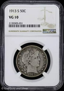 1913-S 50�Z���g �o�[�o�[ �n�[�t�_���[ NGC VG 10