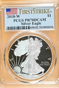 2018 W 1�I���X �V���o�[ �C�[�O�� PCGS PR70 DCAM - �t�@�[�X�g�X�g���C�N - �t���b�O���x��