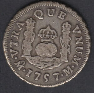 スペイン コイン 1 レアル コラムナリオ フェルナンド 6 世 1757 メキシコ - 銀貨