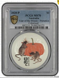 PCGS MS70 2020�N �I�[�X�g�����A 1�I���X �J���[�V���o�[�R�C�� �q�N ���x �l�Y�~